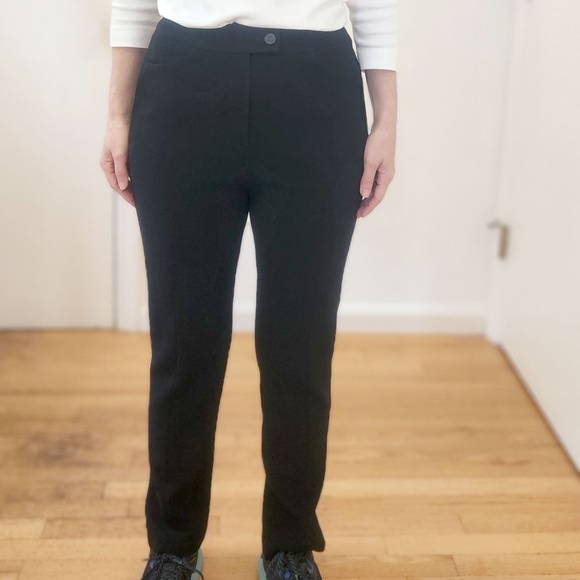 AUTHENTIC Chanel Vintage Black Wool Silk Lined Pants